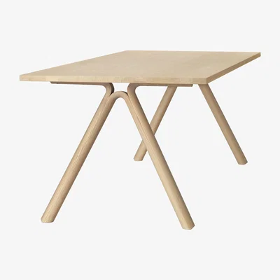 Made in Design Split Rectangular table - W 220 cm by Muuto Natural wood