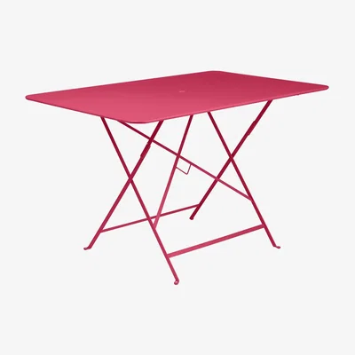 Made in Design Bistro Foldable table - / 117 x 77 cm - 6 people - Parasol hole by Fermob Pink