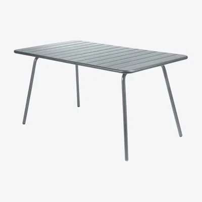 Made in Design Luxembourg Rectangular table - / 6 people - 143 x 80 cm - Aluminium by Fermob Grey