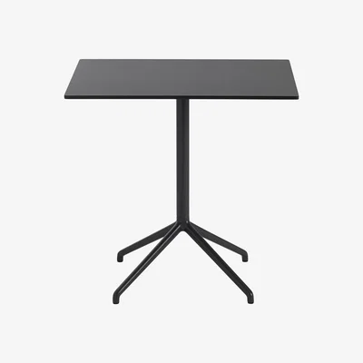 Made in Design Still Café Rectangular table - / 75 x 65 cm x H 73 cm - Linoleum by Muuto Black