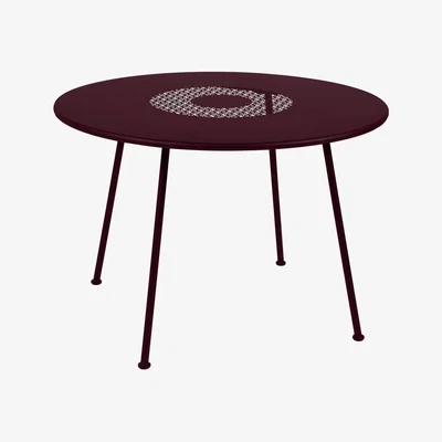 Made in Design Lorette Round table - / Ø 110 cm - Perforated metal by Fermob Red
