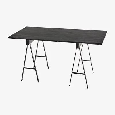 Made in Design Studio Simple Rectangular table - / avec tréteaux - 150 x 75 cm by Serax Black