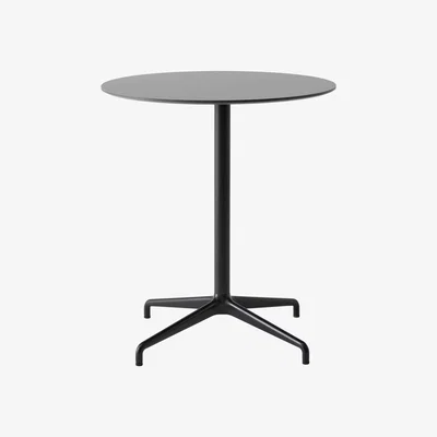 Made in Design Rely Outdoor ATD5 Round table - / Compact laminate & cast aluminium - Ø 65 cm by &tradition Black
