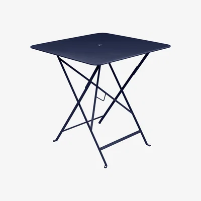 Made in Design Bistro Foldable table - / 71 x 71 cm - Hole for parasol by Fermob Blue