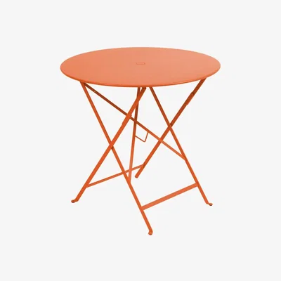 Made in Design Bistro Foldable table - Ø 77cm - Foldable - With umbrella hole by Fermob Orange