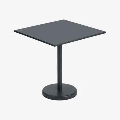 Made in Design Linear Café Square table - / 70 x 70 cm - Steel by Muuto Black