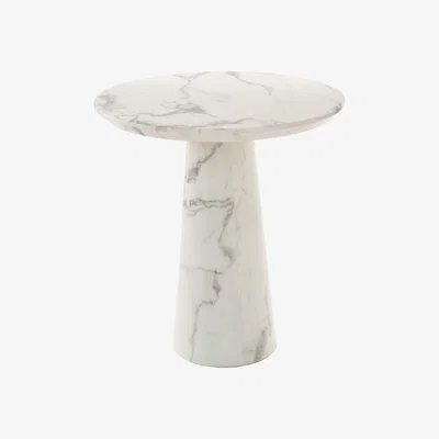 Made in Design Disc Round table - / Ø 70 x H 75 cm - Marble-effect resin by Pols Potten White