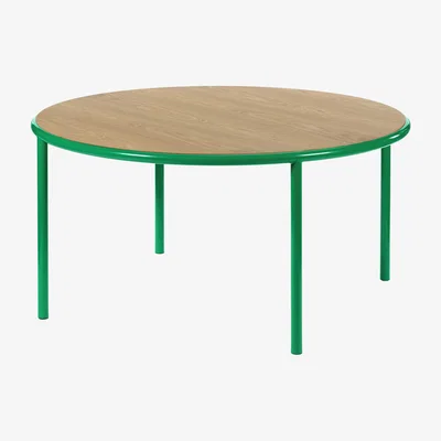Made in Design Wooden Round table - / Ø 150 cm - Oak & steel by valerie objects Green/Natural wood