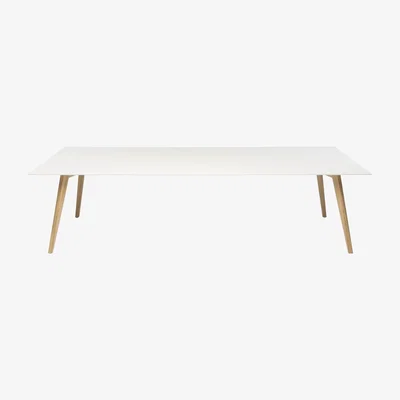 Made in Design Bevel Rectangular table - / Desk - 200 x 100 cm - Wooden feet by ICF White/Natural wood