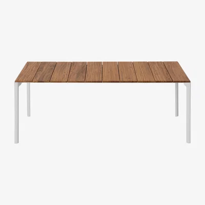 Made in Design Maki Rectangular table - / Teak - 199 x 90 cm by Kristalia White/Natural wood