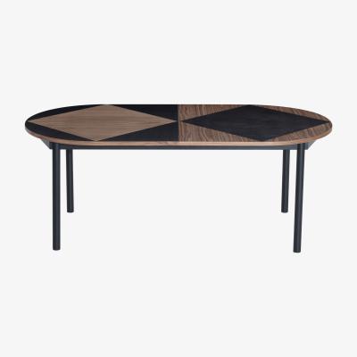 Made in Design Tavla Extending table - / Oval - L 200-300 cm / Walnut inlay by Petite Friture Natural wood