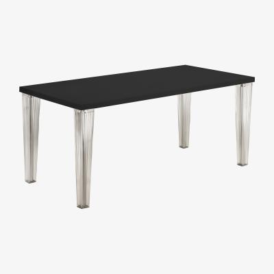 Made in Design Top Top - Crystal Rectangular table - 190 cm -  glass table top by Kartell Black