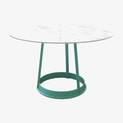 Made in Design Brut Round table - / Marble & cast iron - Ø 130 cm by Magis White/Green