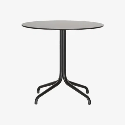 Made in Design Belleville OUTDOOR Round table - / Ø 79.6 cm - Solid laminate by Vitra Black