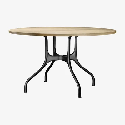Made in Design Milà Round table - / Metal & wood - Ø 130 cm by Magis Black/Natural wood