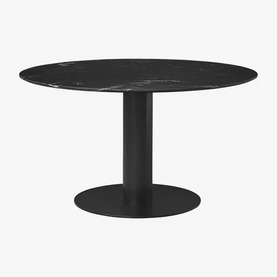 Made in Design 2.0 Round table - / Ø 130 cm - Marble by Gubi Black