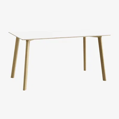 Made in Design Copenhague CPH DEUX 210 Rectangular table - 140 x 75 cm by Hay White/Natural wood