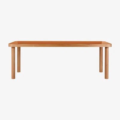 Made in Design Säule Rectangular table - / 220 x 90 cm - Laminated HPL and walnut by Wiener GTV Design Orange