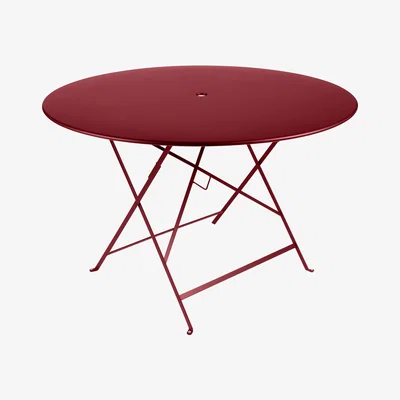 Made in Design Bistro Foldable table - Ø 117 cm - 6/8 people - Umbrella Hole by Fermob Red