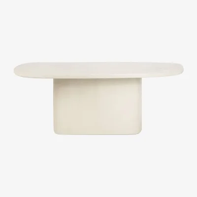 Made in Design Elements Oval table composite material white / 200 x 143 cm - 8 people / Microcement - Ethnicraft