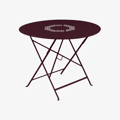 Made in Design Lorette Foldable table - / Ø 96 cm - 5-seater / Perforated metal by Fermob Red