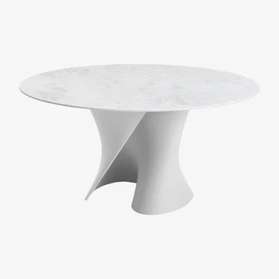 Made in Design S Round table - Ø 140 cm / Marble top by MDF Italia White