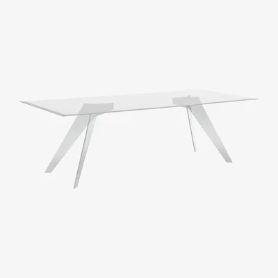 Made in Design Alister Rectangular table - 210 x 90 cm by Glas Italia Transparent