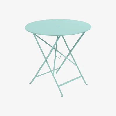Made in Design Bistro Foldable table - Ø 77cm - Umbrella hole by Fermob Blue