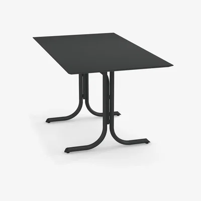 Made in Design System Foldable table - / 80 x 140 cm by Emu Grey/Silver/Metal