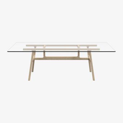 Made in Design Bottegga Rectangular table glass natural wood / 220 x 100 cm - 6 people - Kristalia