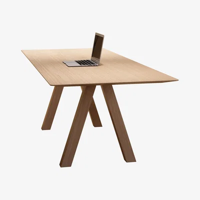 Made in Design Tresle Rectangular table - / 240 x 90 cm by Viccarbe Natural wood