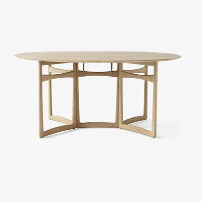 Made in Design Drop Leaf HM6 (1956) Oval table - / Folding - 163 x 142 cm by &tradition Natural wood