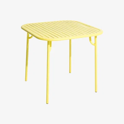 Made in Design Week-end Square table - 85 x 85 cm / Aluminium by Petite Friture Yellow