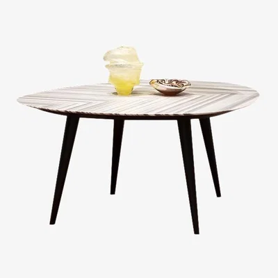 Made in Design Tweed Marble Oval table stone grey / 160 x 140 cm - Marble Tray - Zanotta