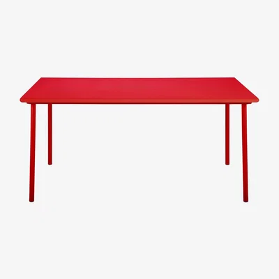 Made in Design Patio Rectangular table - / Stainless steel - 140 x 80 cm by Tolix Red/Orange