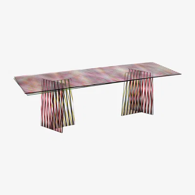 Made in Design Crossing Rectangular table - 200 x 92 cm - Wide stripes by Glas Italia Red