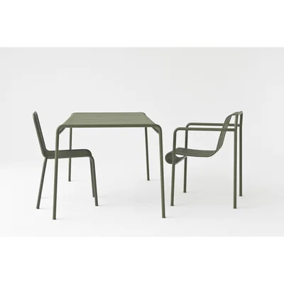 Made in Design Palissade Square table - 80 x 80 - R & E Bouroullec by Hay Grey/Black