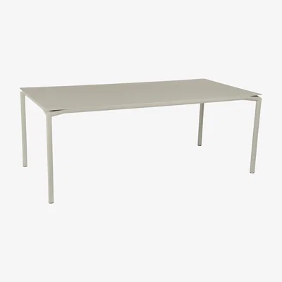 Made in Design Calvi Rectangular table - / 195 x 95 cm - Aluminium / 10 to 12 people - Removable top by Fermob Grey