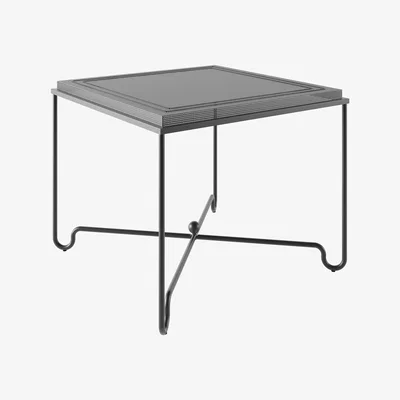 Made in Design Tropique Square table - / 90 x 90 cm - Perforated steel / Matégot, 50s reissue by Gubi Beige