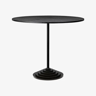 Made in Design Solus Round table - / Ø 90 cm - Marble base by AYTM Black