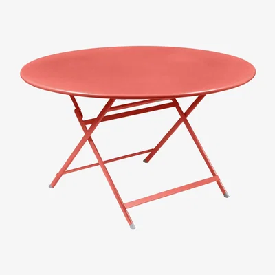 Made in Design Caractère Foldable table - / Ø 128 cm / 7 people by Fermob Orange