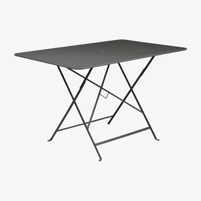 Made in Design Bistro Foldable table - / 117 x 77 cm - 6 people - Parasol hole by Fermob Black