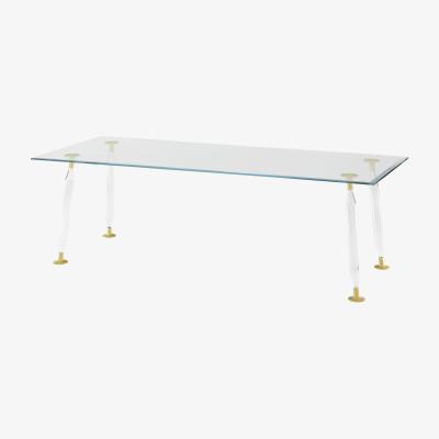 Made in Design Lady Hio Rectangular table - / Glass & metal - 180 x 90 cm by Glas Italia Transparent