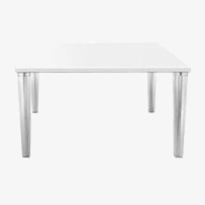 Made in Design Top Top Square table - 130 cm - Glass top by Kartell White