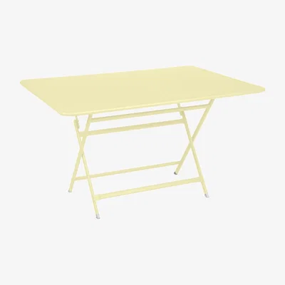 Made in Design Caractère Foldable table - / 128 x 90 cm - 6-seater / Metal by Fermob Yellow