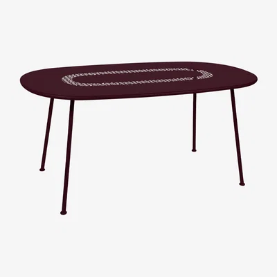 Made in Design Lorette Oval table - / 160 x 90 cm - Perforated metal by Fermob Red