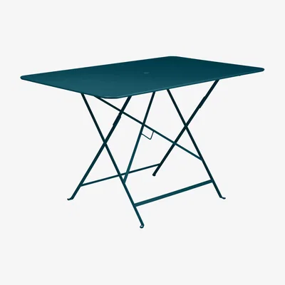 Made in Design Bistro Foldable table - / 117 x 77 cm - 6 people - Parasol hole by Fermob Blue