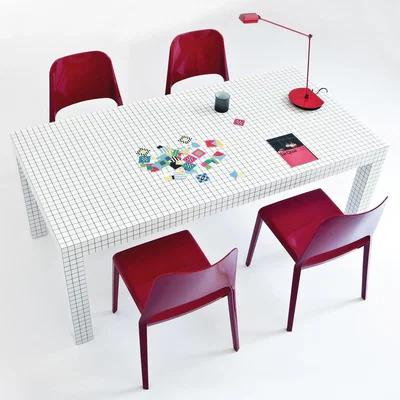 Made in Design Quaderna Rectangular table - 90 x 180 cm by Zanotta White