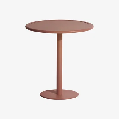 Made in Design Week-end Bistrot Round table - / Ø 70 cm - Aluminium by Petite Friture Brown
