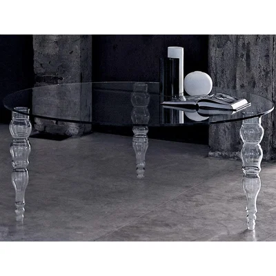 Made in Design Post Modern Round table by Glas Italia Transparent